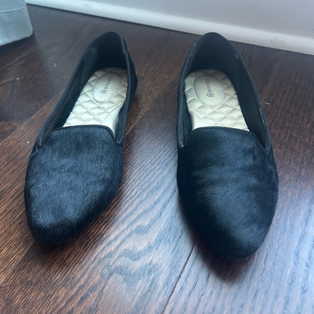 Women’s Birdies Black Calf Hair ballet flats